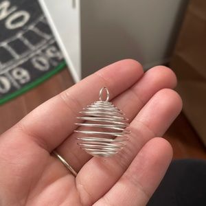 Large crystal cage pendant.